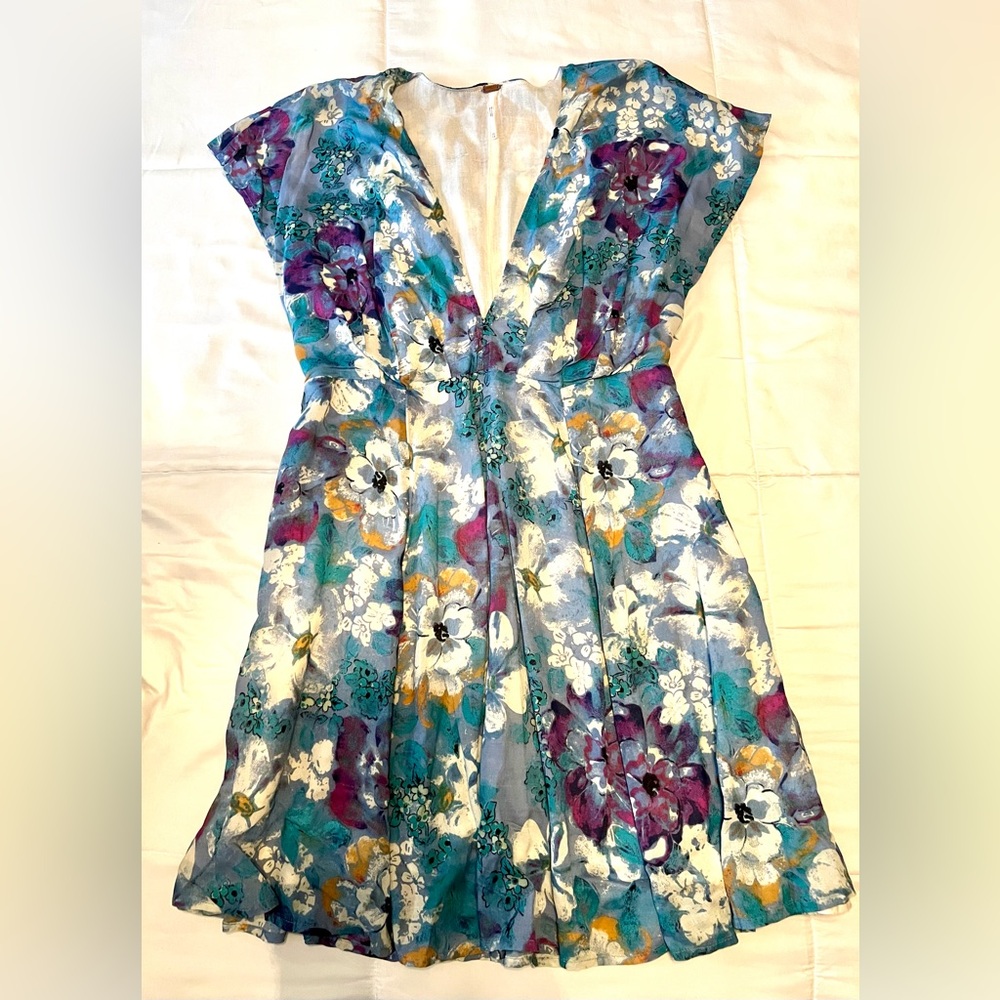Free‎ People ‘Freddy’ Floral Tie in the ‘Night Combo’ Dress-Size XS